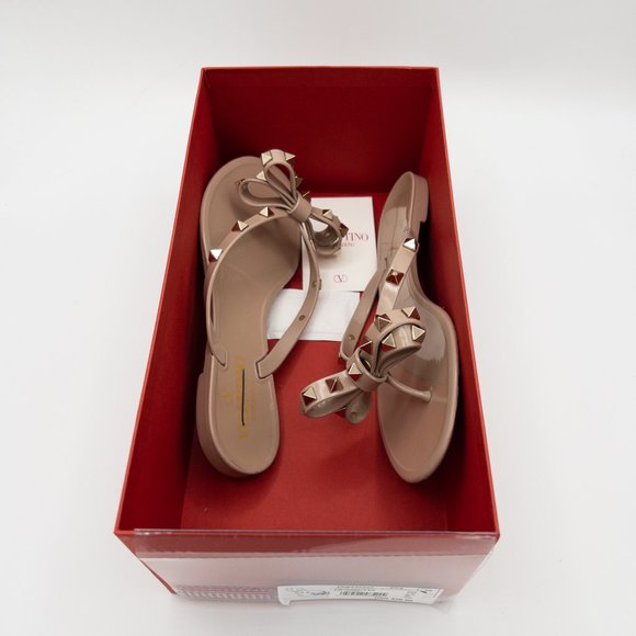 Valentino Garavani Rockstud PVC Flat Thong Sandals - Picture 6 of 9